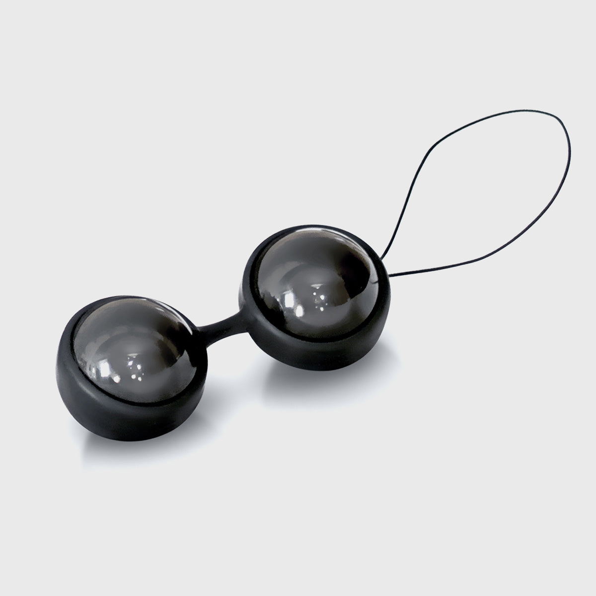 LELO Beads™ Noir Kegel Balls on White Background, Black