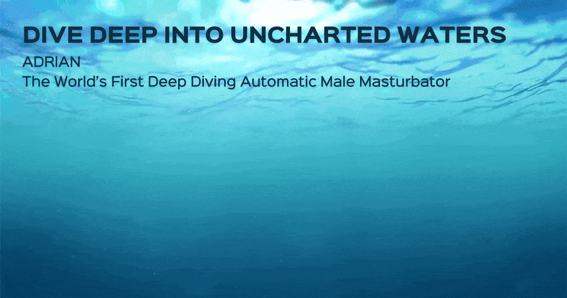 Animated GIF of cylindrical sex toy being submerged, showing waterproof design