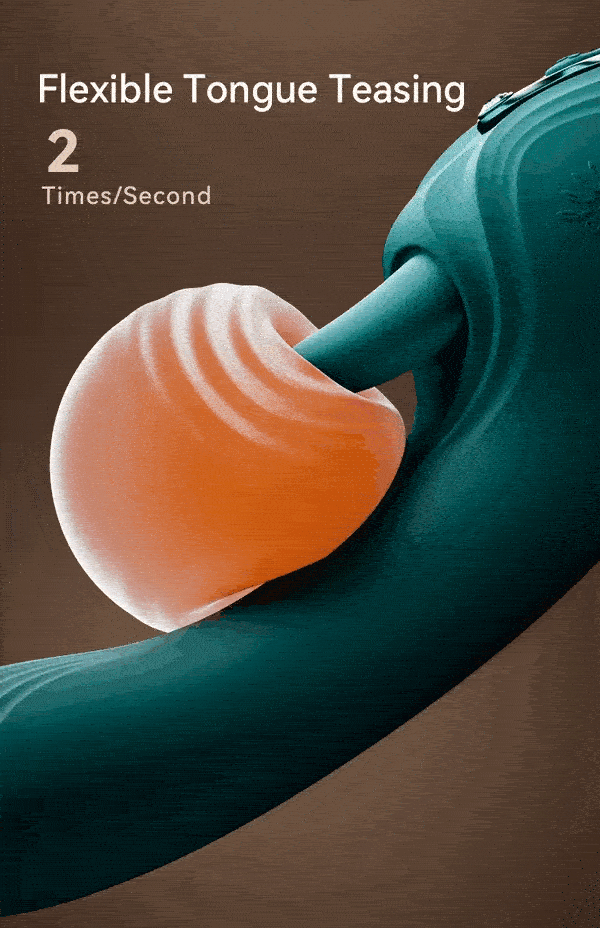 Animated GIF showing tongue teasing feature of vibrator toy