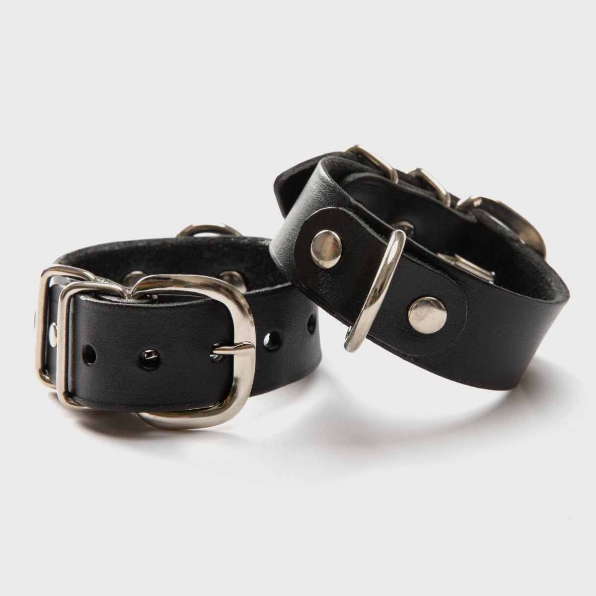 Black Leather Forza Wrist Cuffs