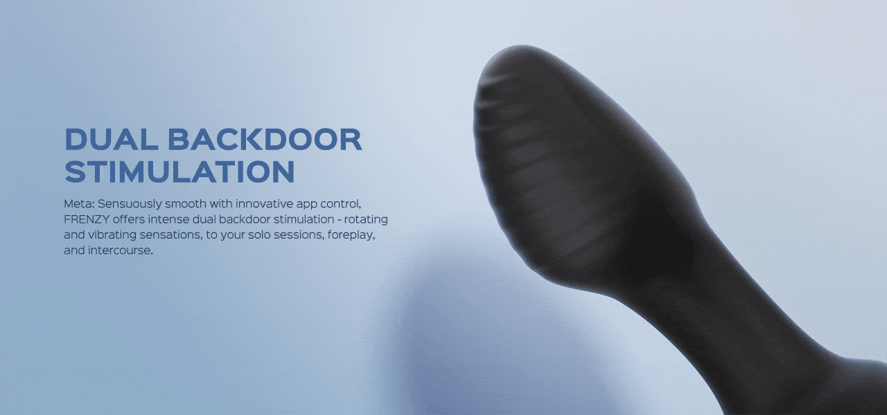 Animated GIF showing rotating and vibrating action of butt plug with promotional text