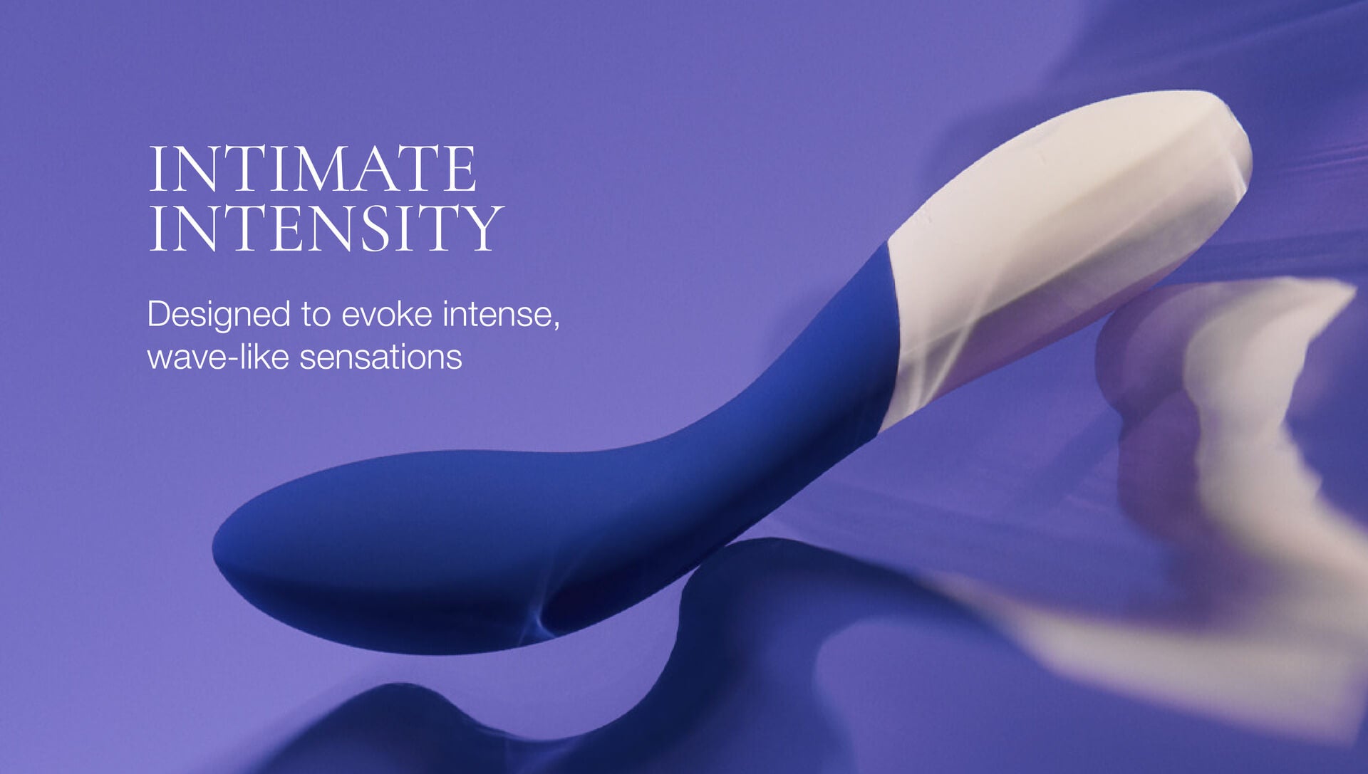 Sexual product with 'Intimate Intensity' text on a purple background