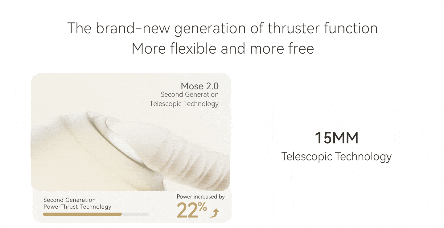 Animated GIF showing thrusting function of rabbit vibrator alongside promotional text