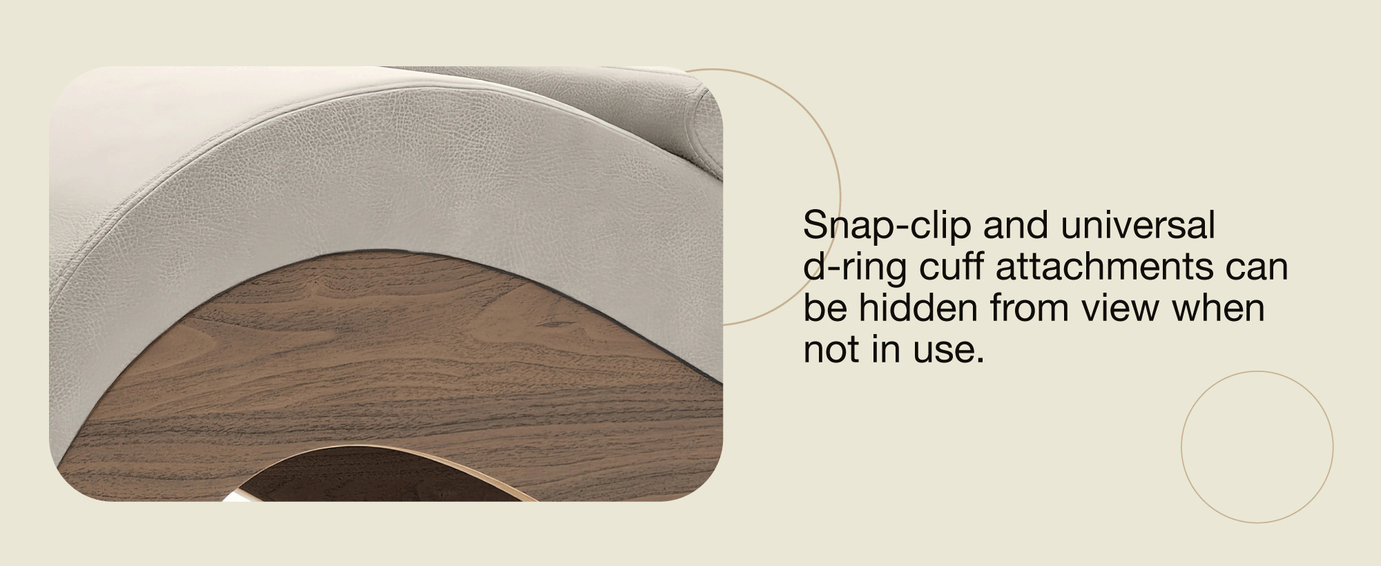 Animated GIF showing concealable clips on rim of chaise