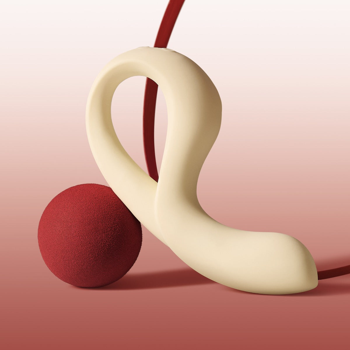 Osuga Eros in white on abstract red background