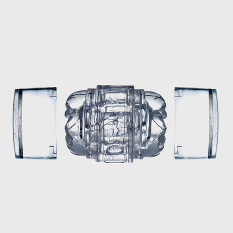 Fleshlight Quickshot Vantage Masturbation Sleeve side view with open caps