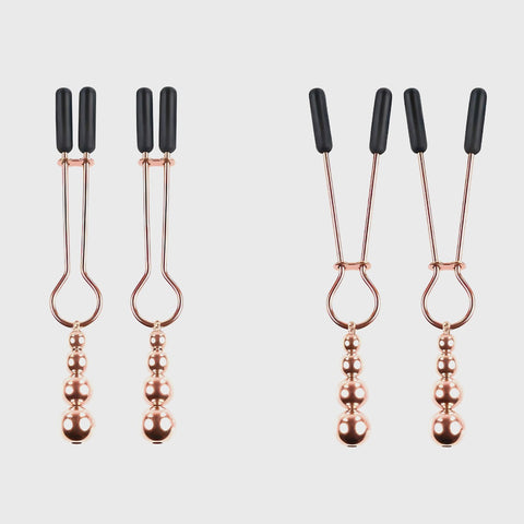 Selopa Beaded Nipple Clamps in Rose Gold