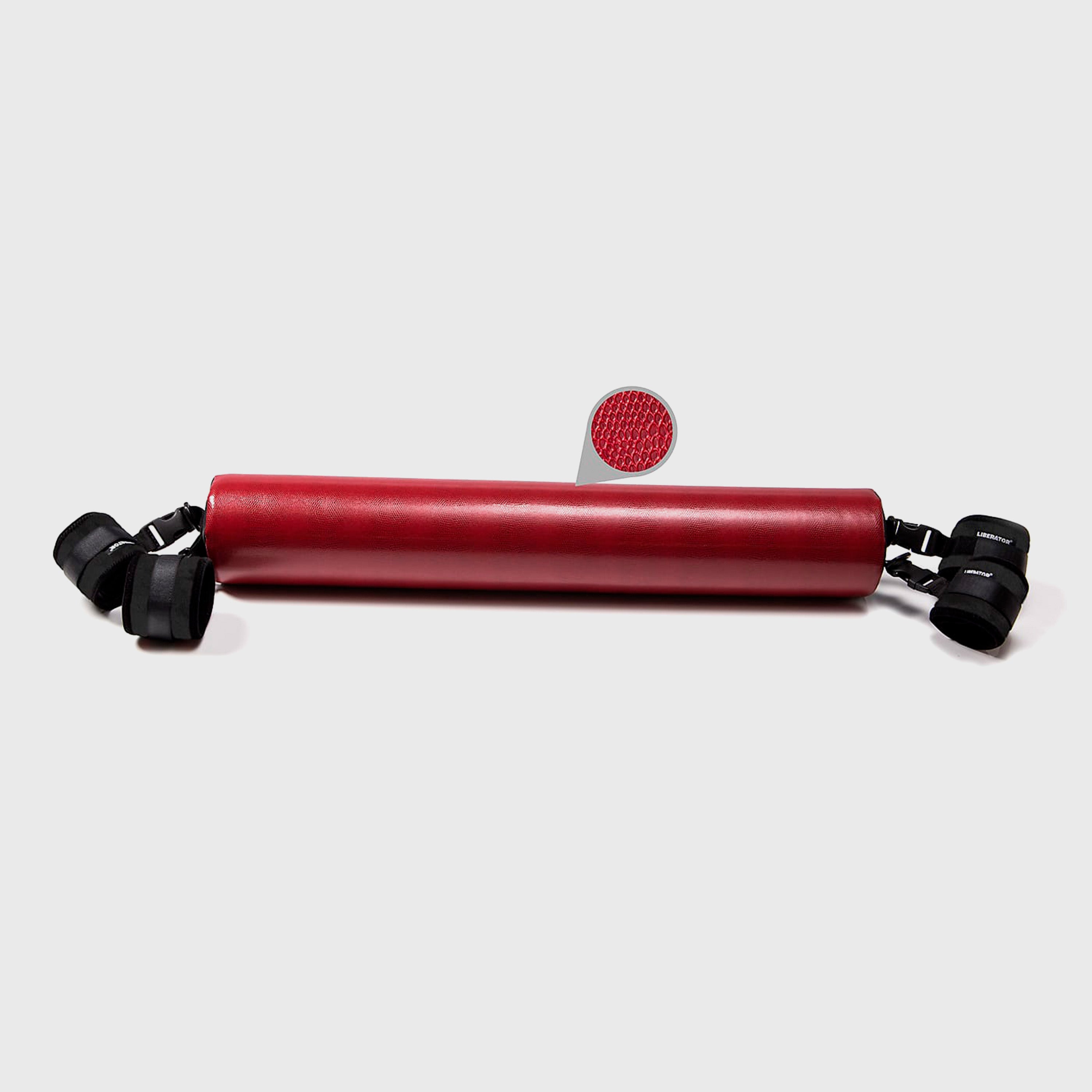 Red and black spreader bar on a white background