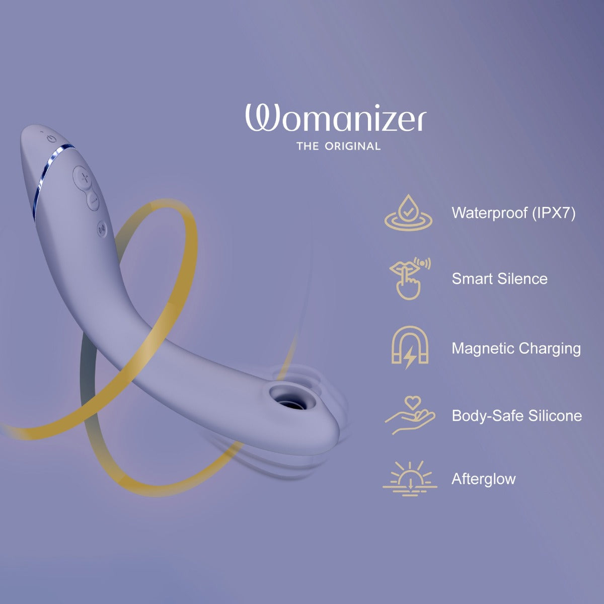 Womanizer OG Waterproof Vibrator Features, Lilac