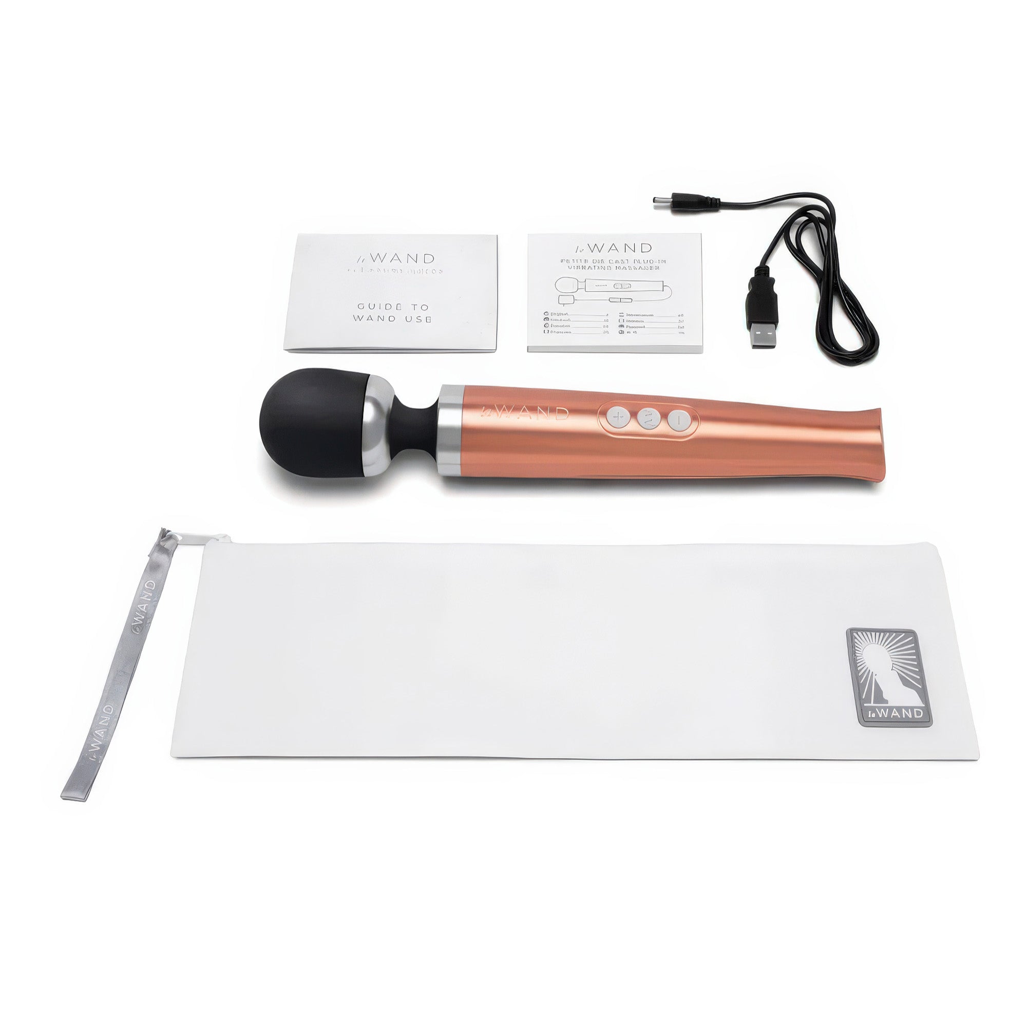 Massage wand with accessories on a white background