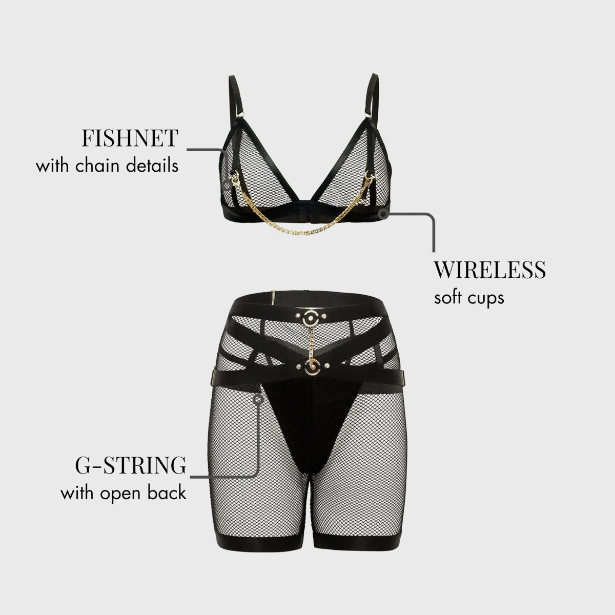 Tomgirl Bra Set features infographic