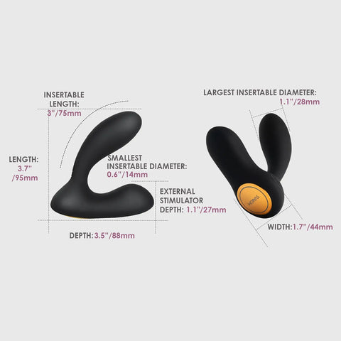 Vick Neo Prostate Massager by Svakom measurement graphics