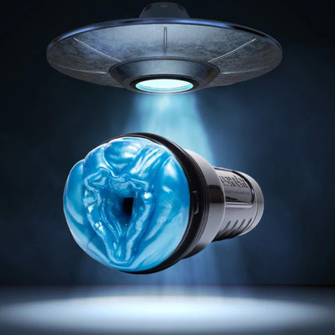 Blue Alien with UFO