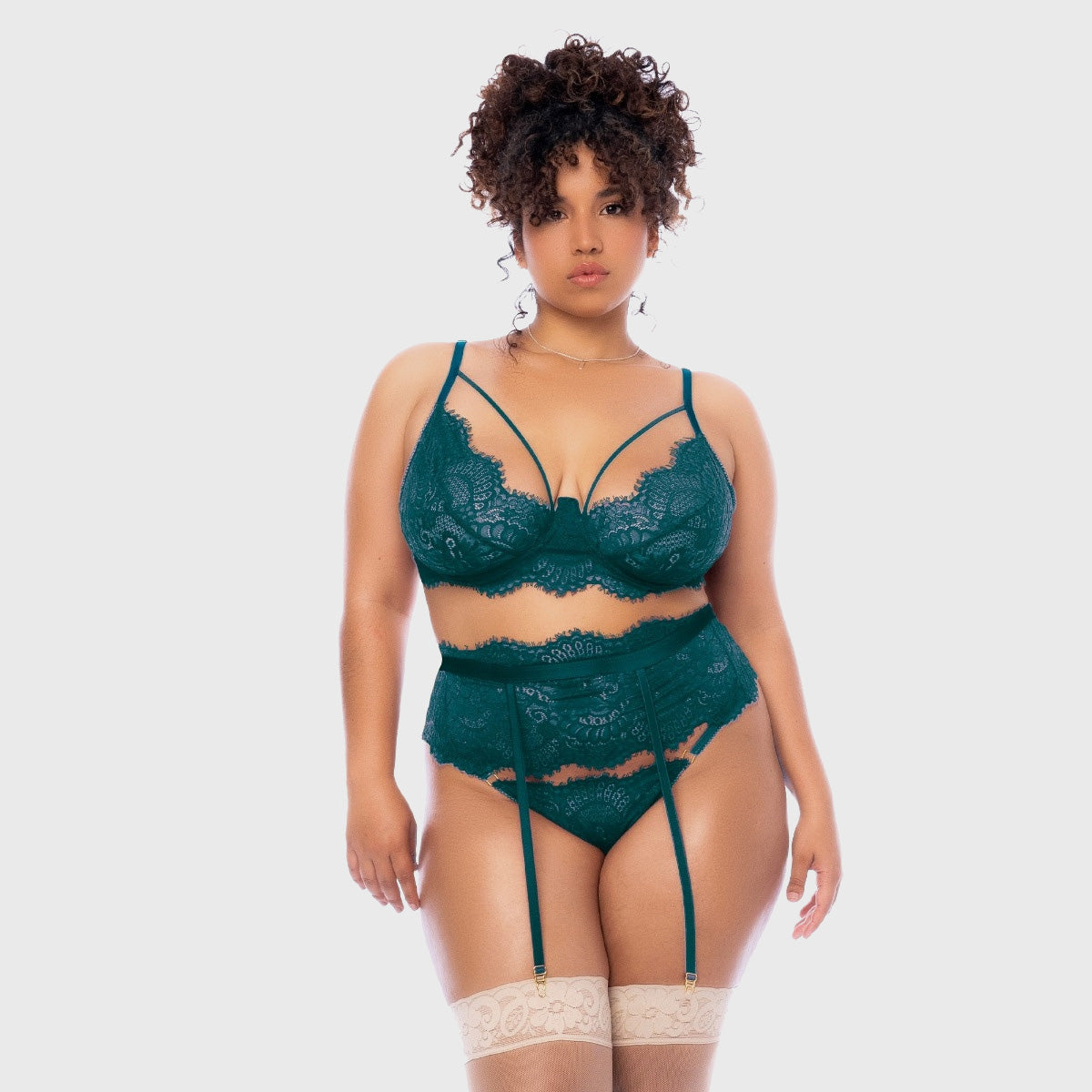 Katie plus-sized green lingerie