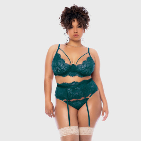 Katie plus-sized green lingerie