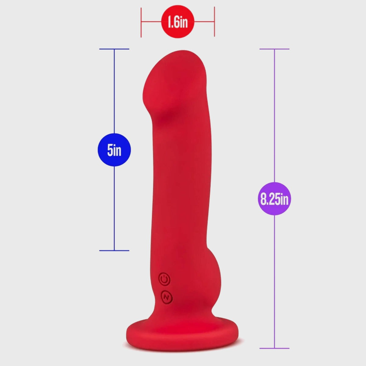 Impressions | Las Vegas Curve Vibrating P-Spot Dildo measurement graphic