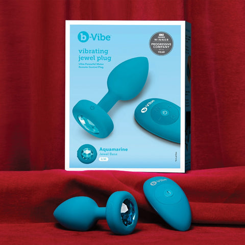 b-Vibe Vibrating Jewel Plug in Blue 4