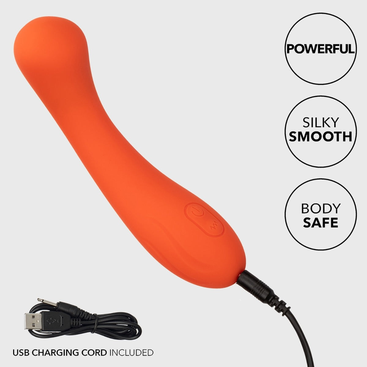 Powerful, silky smooth, body safe, USB charging cord included