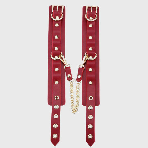 Honey Play Box leather restraint kit adjustable cuffs on white