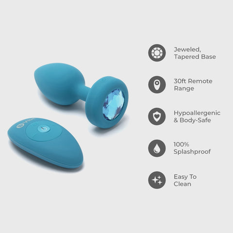 b-Vibe Vibrating Jewel Plug in Blue features list