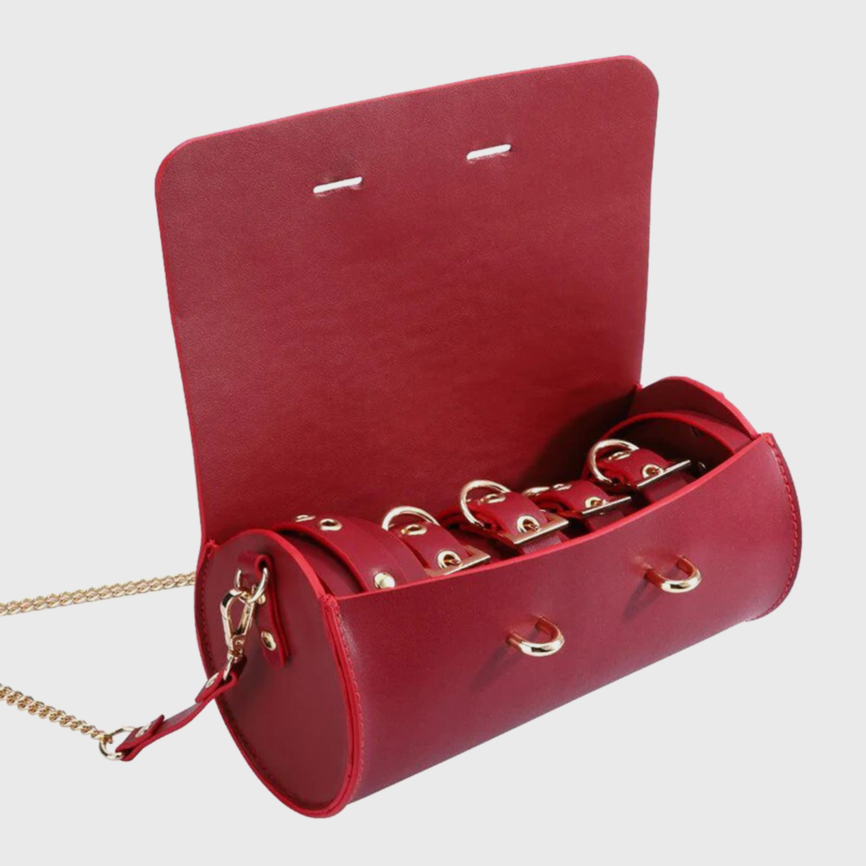Honey Play Box leather restraint kit in carrying bag