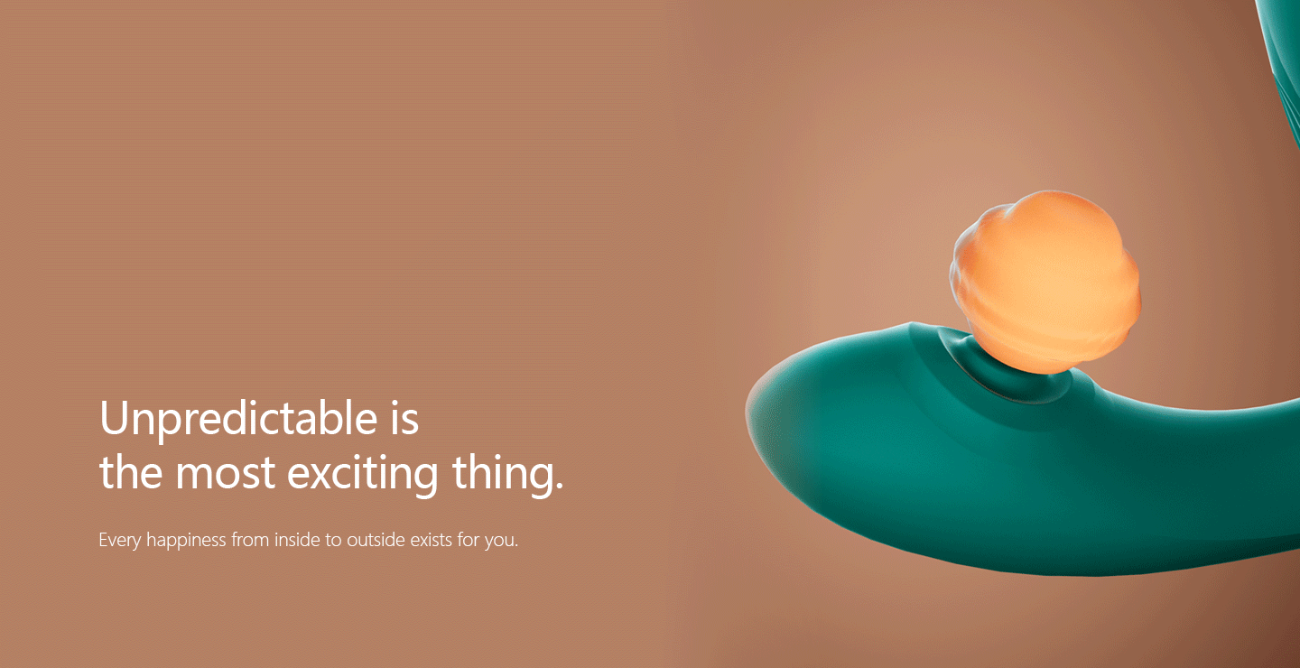 Animated GIF of vibrator manipulating air currents with promotional text