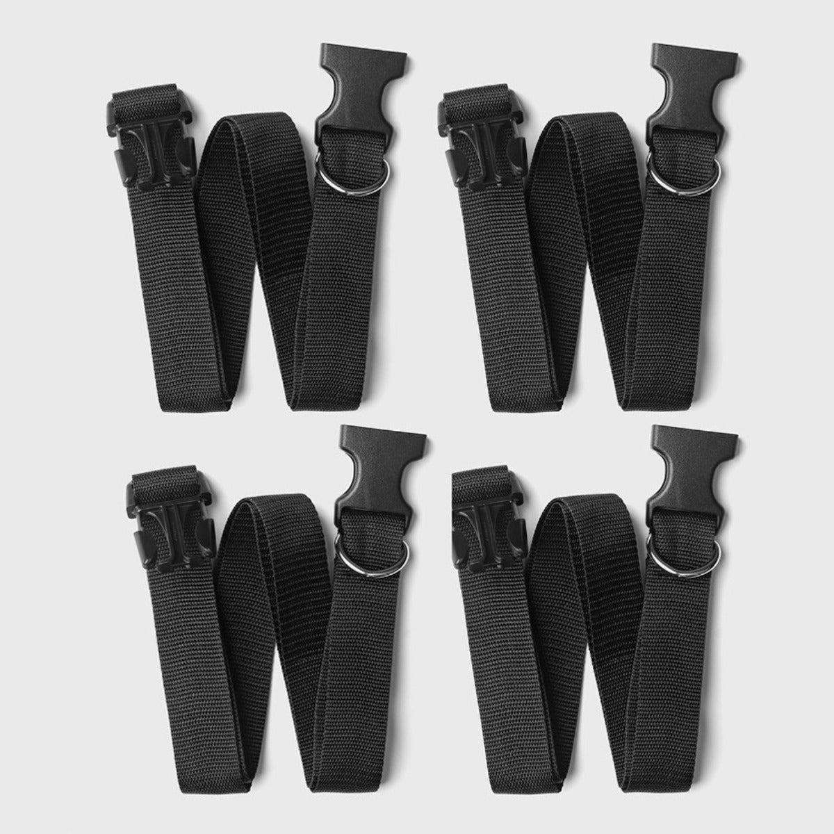 42" tethers, each equipped with Male/Female clips and D-rings, along with four 6" Male/Female clip connectors