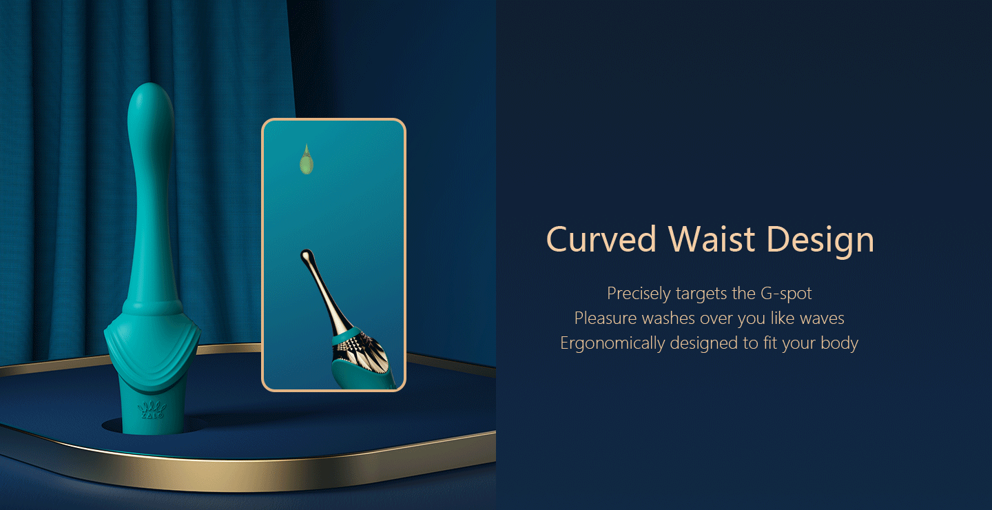 Animated GIF showing vibration function on exchangeable head of toy alongside promotional text