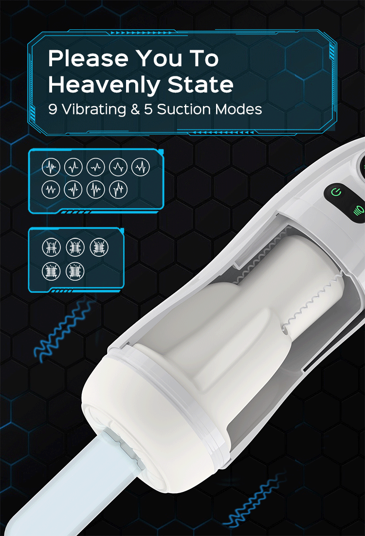 Animated GIF demonstrating vibration and suction action of a toy with text