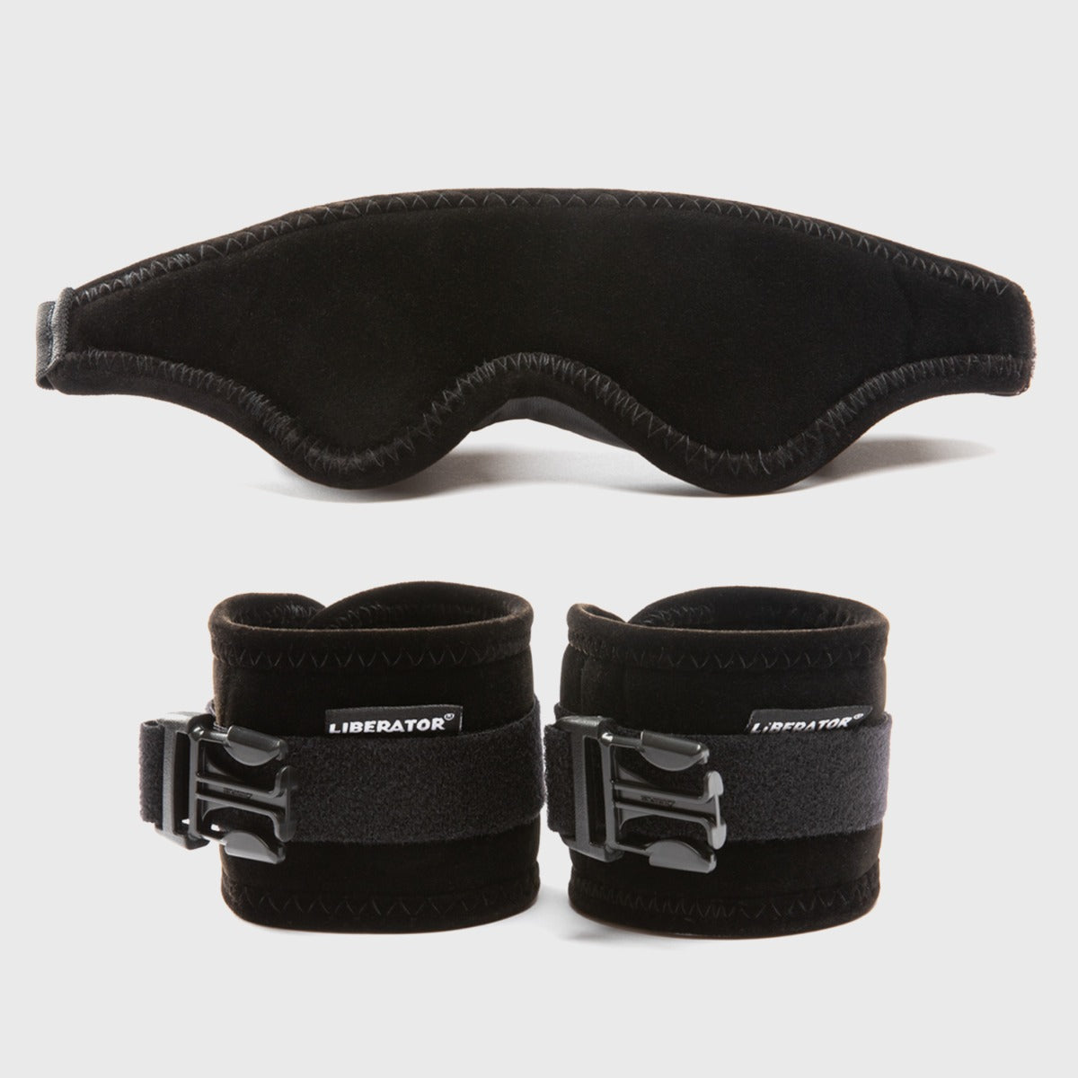 Black Plush Comfort Ankle and Blindfold Kit