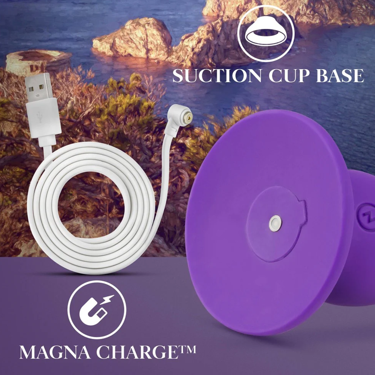 Impressions Ibiza by Blush close-up of the charging cable and suction cup base