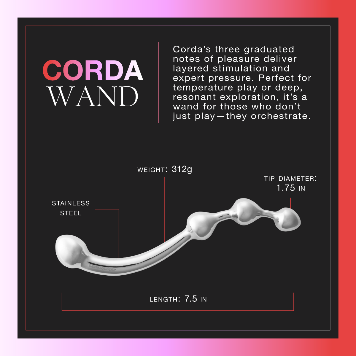 Corda size and features infographic