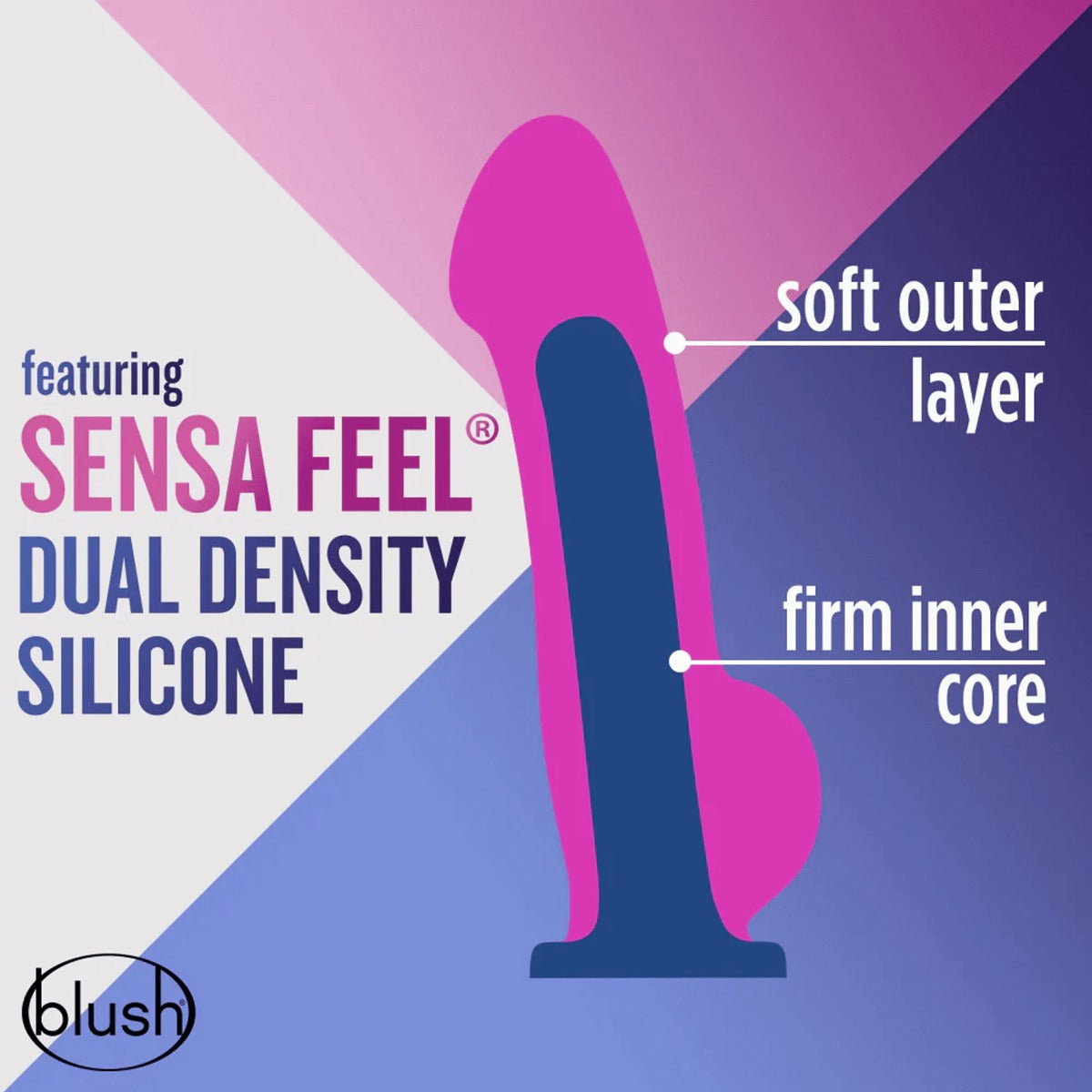 Blush Avant Ergo Mini Dildo - D10 - featuring SENSA FEEL® Dual Density Silicone - soft outer layer - firm inner core