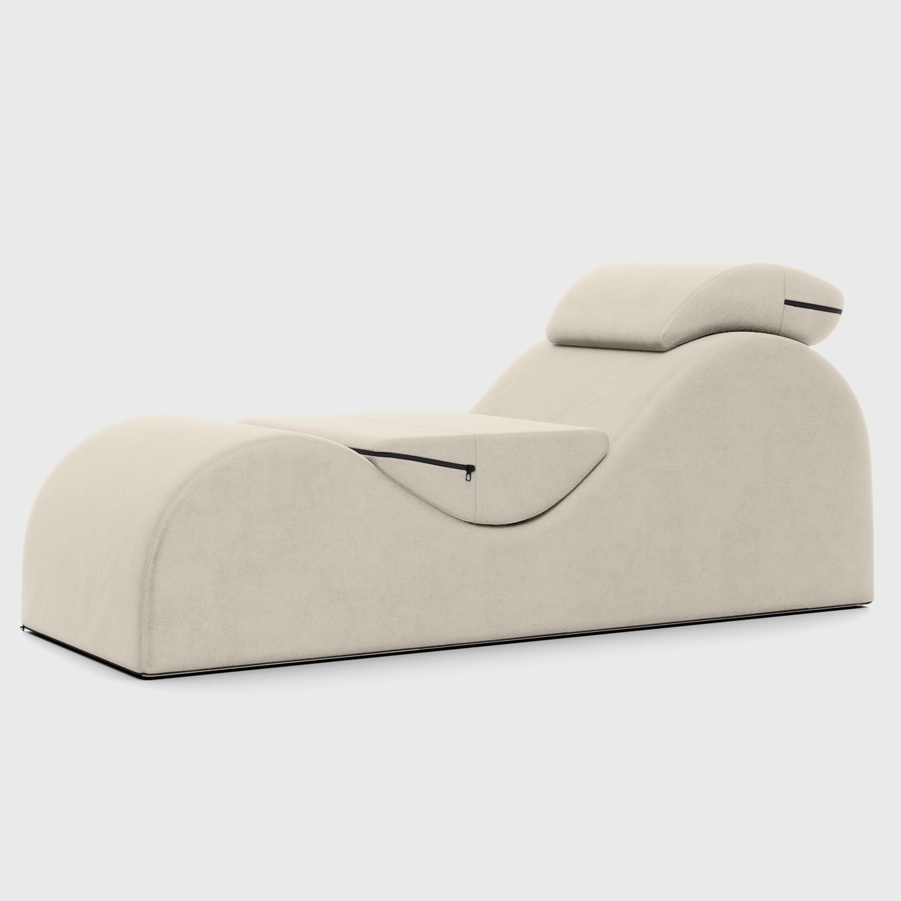 Beige lounge chair on a white background