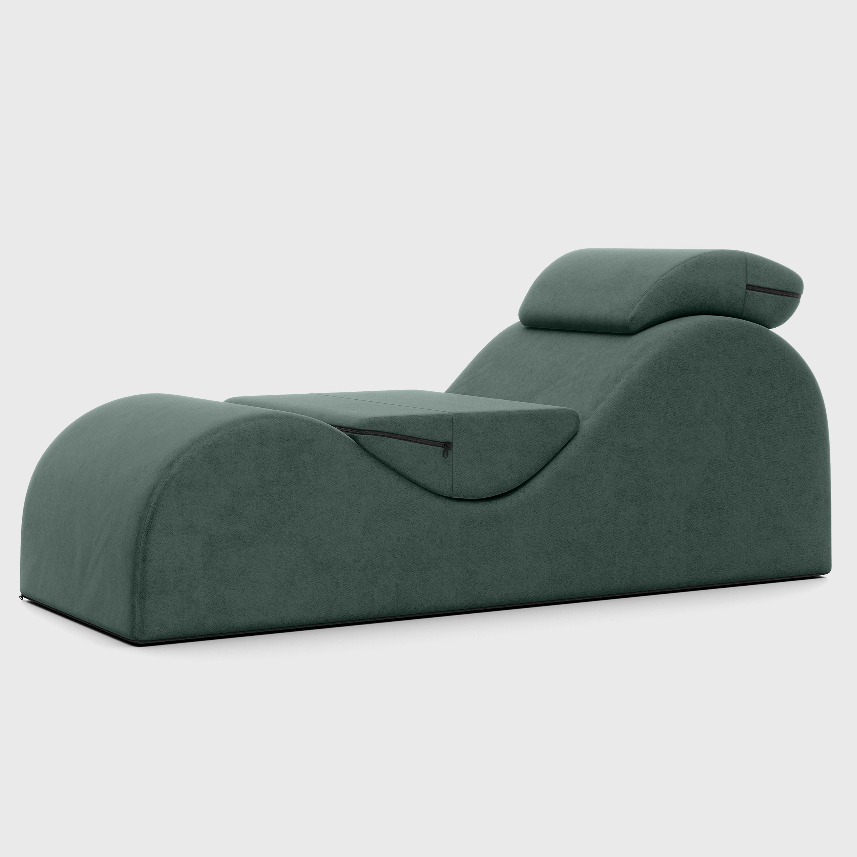 Green lounge chair on a white background