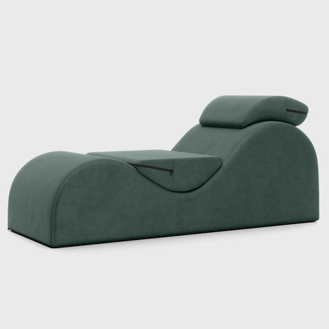 Green lounge chair on a white background
