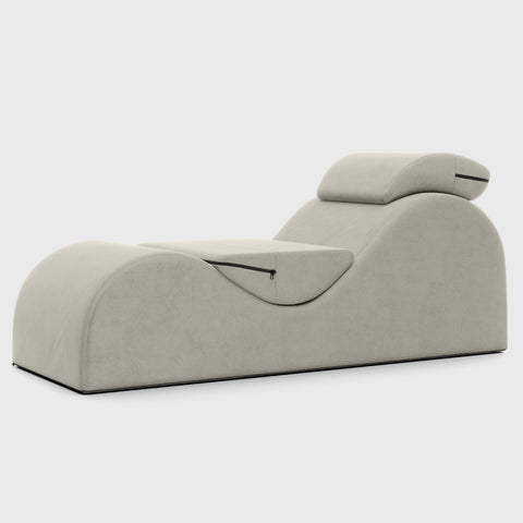 Modern beige lounge chair on a white background