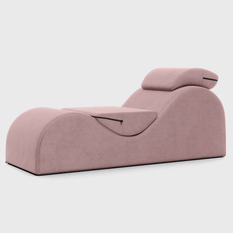 Pink lounge chair on a white background