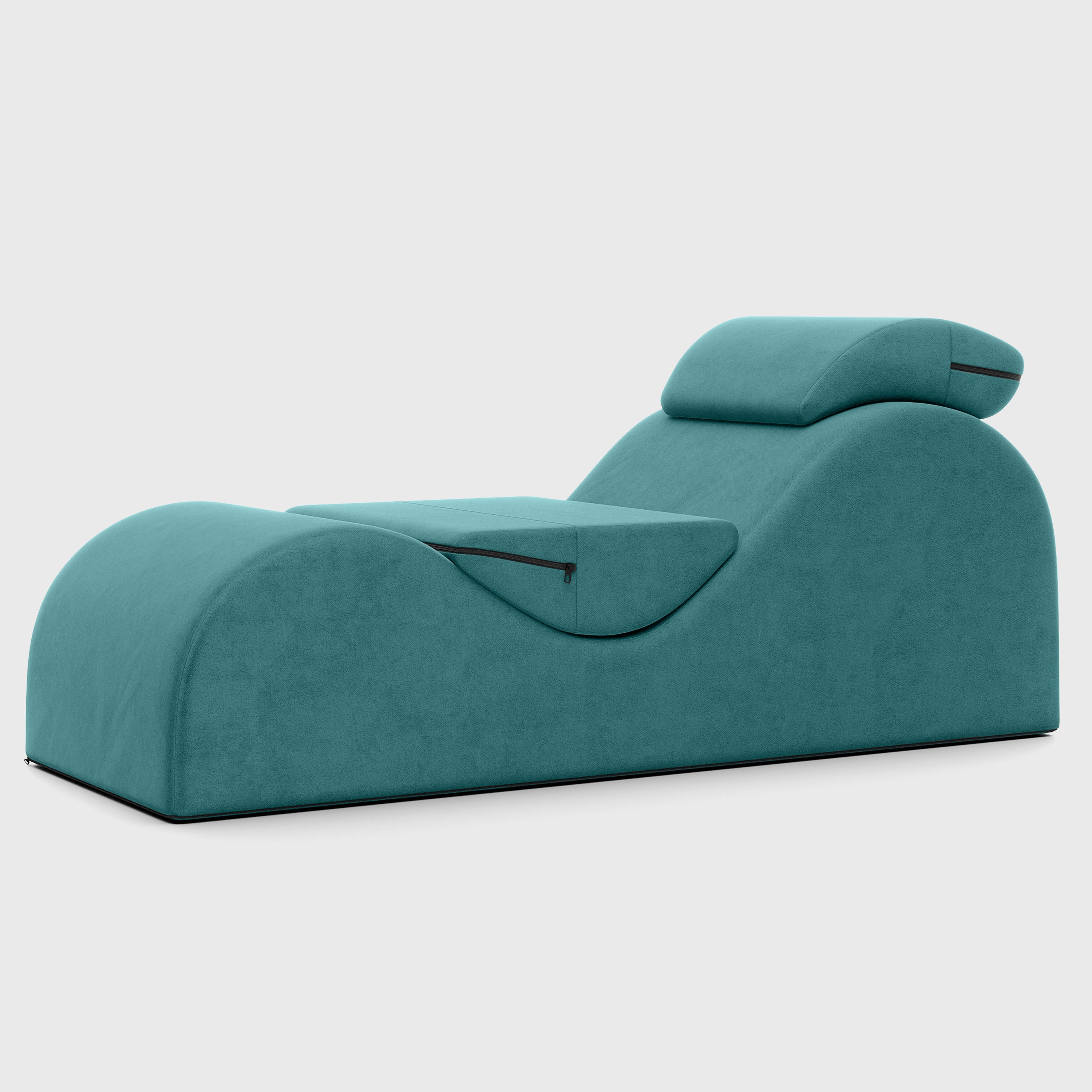 Teal lounge chair on a white background.