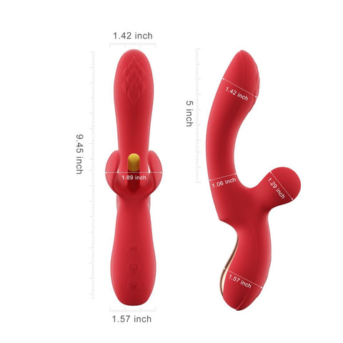 Size dimensions Fortexa finger tapping rabbit vibrator by Honey Play Box