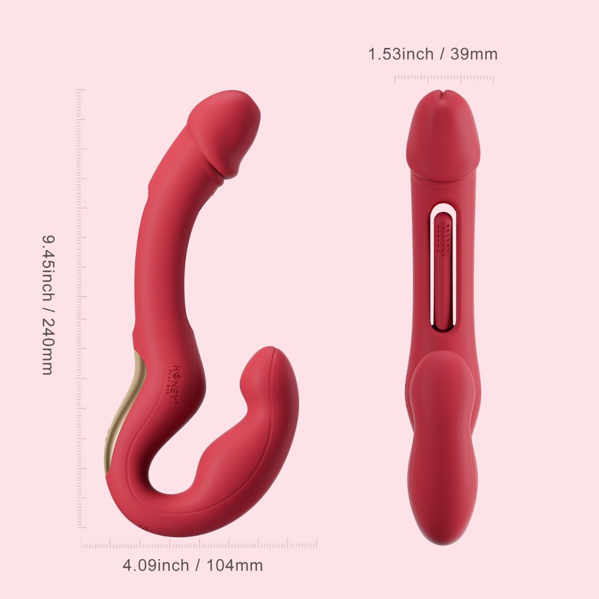 Harmony Duo App-Enabled Strapless Strap-on by Honey Play Box measurements