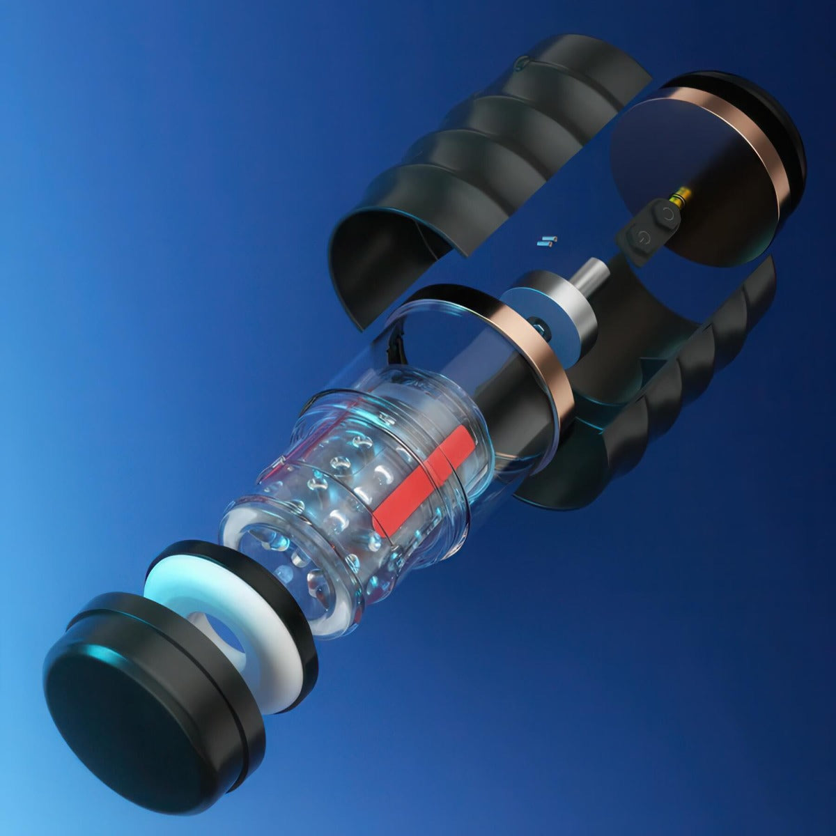 Disassembly graphic of the Warrior automatic masturbator by Honey Play Box