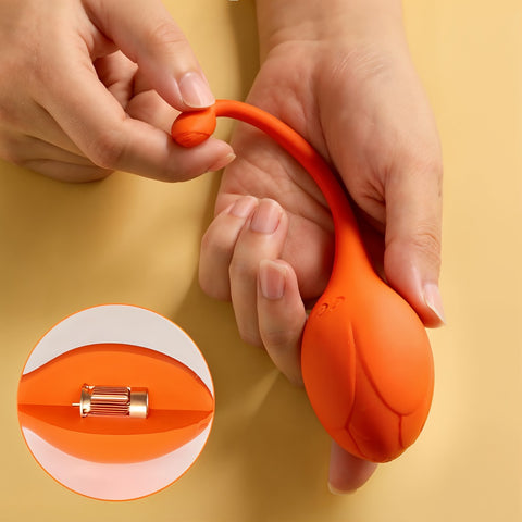 Detail shot of the Lili Egg Vibrator by Honey Play Box with diagram