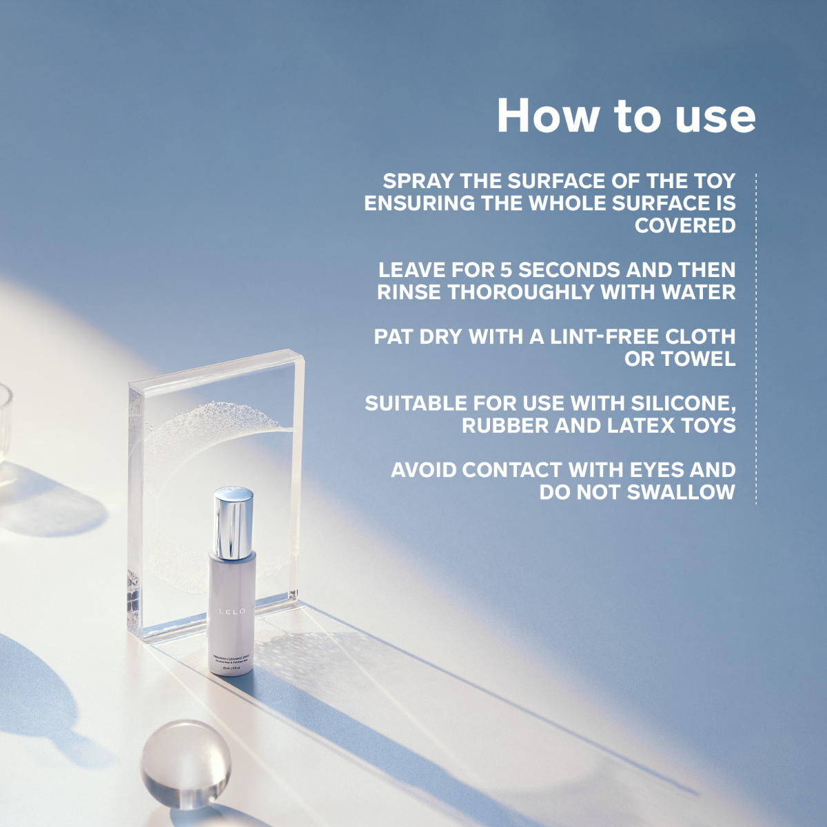 Cleaning spray how to use infographic