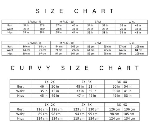 Mapale Size Chart