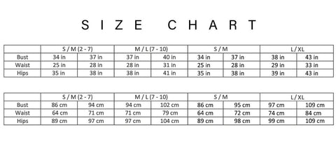 Mapale Size Chart