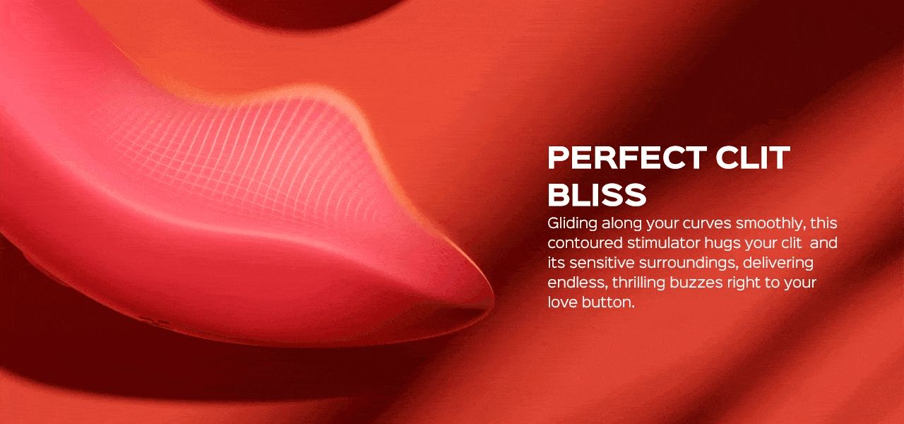 Animated GIF showing shape and vibration action of device with promotional text