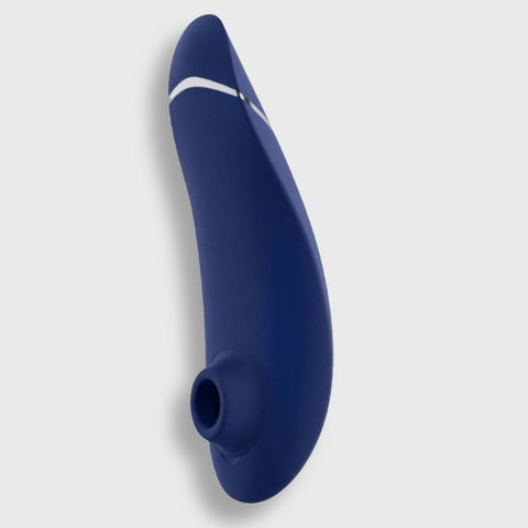 Womanizer Premium 2 Clitoral Stimulator On Grey Background, Blue