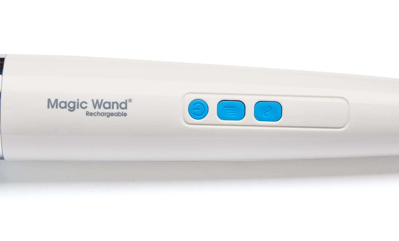Magic Wand Rechargeable Vibrator close up on buttons