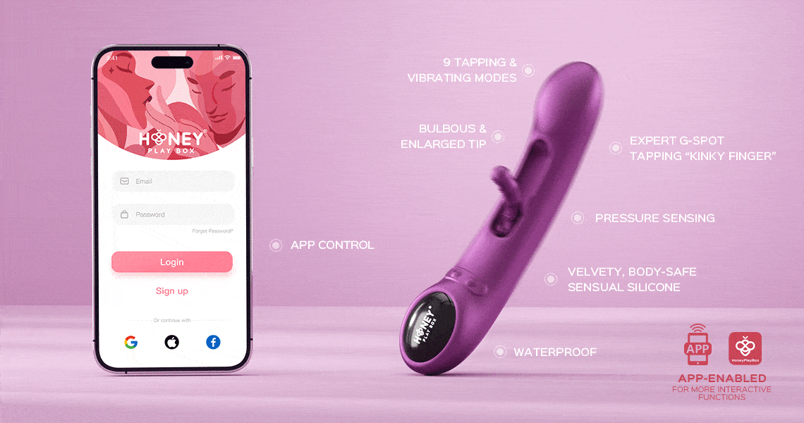Animated GIF showing tapping feature o toy alongside features text